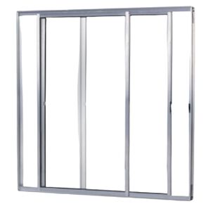 Janela de Correr M&oacute;vel Alum&iacute;nio Natural 1m x 1m 2 Folhas Esquadromil